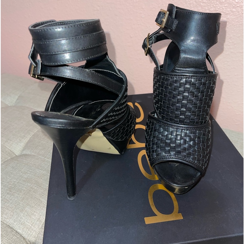 Brand: Bebe Category: high heels 👠  Size: 7  Style name: Romina  Color: Black